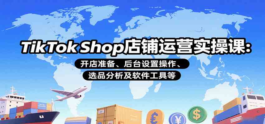 TikTok Shop店铺运营实操课：开店准备、后台设置操作、选品分析及软件工具等-中创项目网