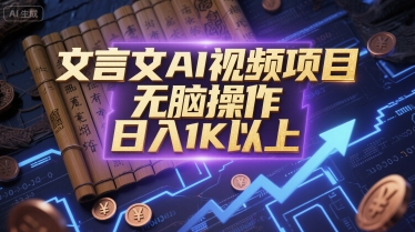 文言文AI视频项目，无脑操作，日入1K以上-中创项目网