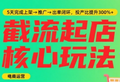 淘宝截流快速起店玩法，掌握暴力快速起店的流程，5天完成上架-推广-出单闭环-中创项目网