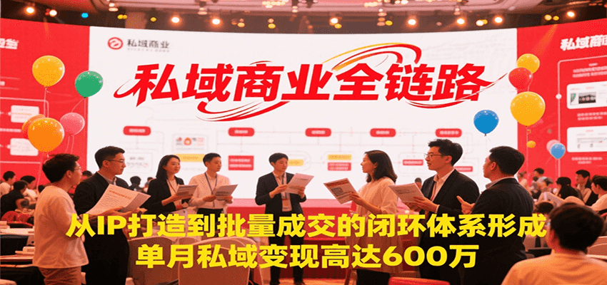 私域商业全链路，从IP打造到批量成交的闭环体系形成，单月私域变现600万-中创项目网