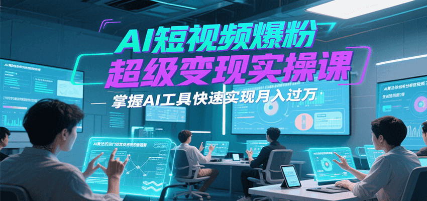 AI短视频爆粉超级变现实操课，掌握AI工具快速实现月入过万-中创项目网