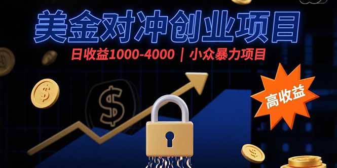 （15642期）美金对冲创业项目，日收益1000-4000，小众暴力项目-中创项目网