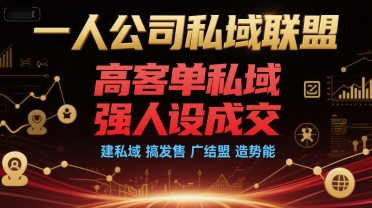 一人公司私域联盟，高客单私域，强人设成交，建私域 搞发售 广结盟 造势能-中创项目网