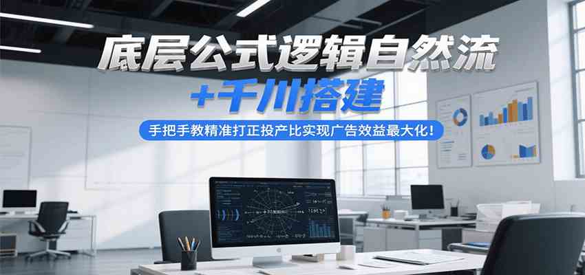 底层公式逻辑自然流+千川搭建，手把手教精准打正投产比实现广告效益最大化！-中创项目网