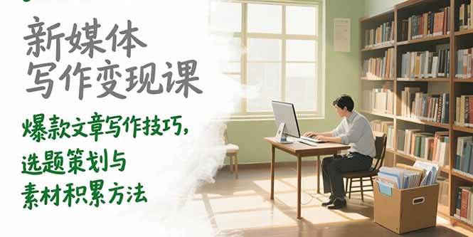 （15345期）新媒体写作变现课，爆款文章写作技巧，选题策划与素材积累方法-中创项目网