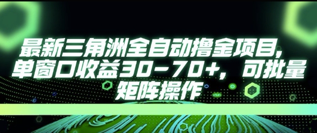 最新AI全自动游戏撸金项目，单窗口收益30-70+，可批量操作【揭秘】-中创项目网