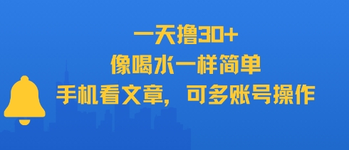 一天撸30+，像喝水一样简单，手机看文章，可多账号操作-中创项目网