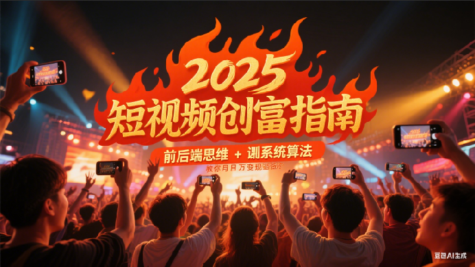 2025短视频创富指南，前后端思维 + 系统算法，教你月入过万变现路径-中创项目网