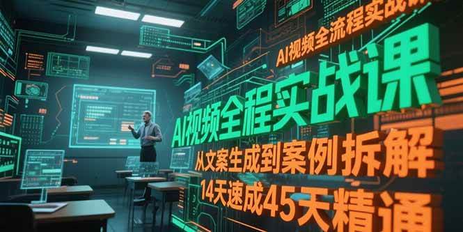 （15172期）AI视频全流程实战课，从文案生成到案例拆解，14天速成45天精通-中创项目网