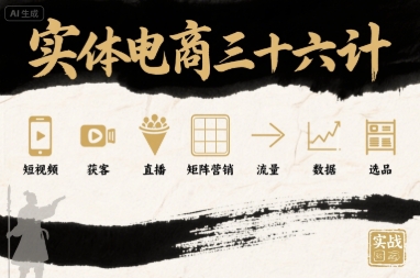 实体电商三十六计，短视频-获客-直播-矩阵营销-流量-数据-选品-中创项目网