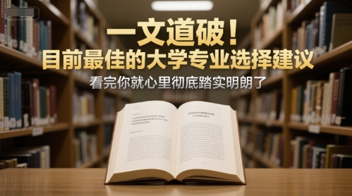 付费文章：一文道破！目前最佳的大学专业选择建议，看完你就心里彻底踏实明朗了-中创项目网