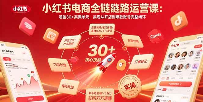 （15751期）小红书电商全链路运营课：涵盖30+实操单元，实现从开店到爆款账号完整闭环-中创项目网