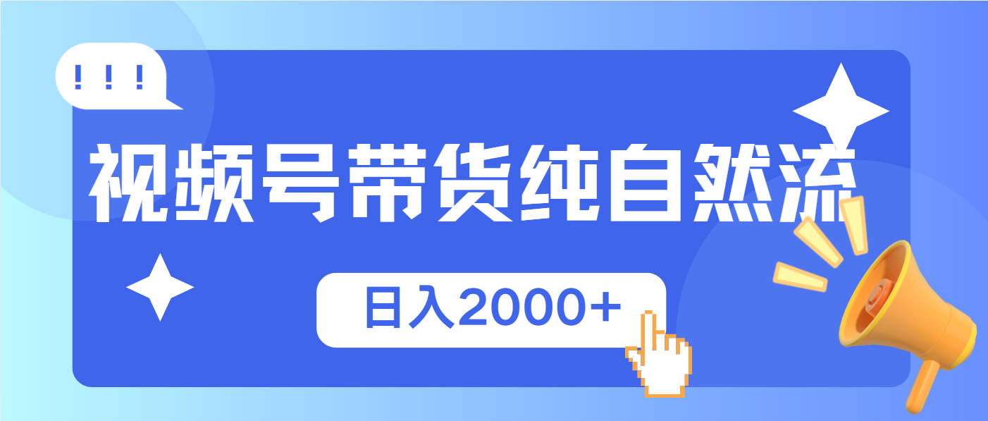 视频号带货，纯自然流，起号简单，爆率高轻松日入2000+-中创项目网