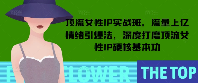 顶流女性IP实战班，流量上亿情绪引爆法，深度打磨顶流女性IP硬核基本功-中创项目网
