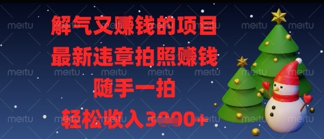 解气又挣钱的项目，最新违章拍照挣钱，随手一拍，轻松收入多张【揭秘】-中创项目网