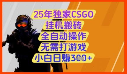 25年独家CSGO挂G搬砖，全自动操作，无需打游戏，小白日入3张+【揭秘】-中创项目网