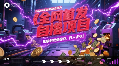全网首发，2025年最新稳定暴力全自动自撸项目，无限制批量操作，日入多张【揭秘】-中创项目网