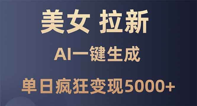 （13866期）美女暴力拉新，通过AI一键生成，单日疯狂变现5000+，纯小白一学就会！-中创项目网