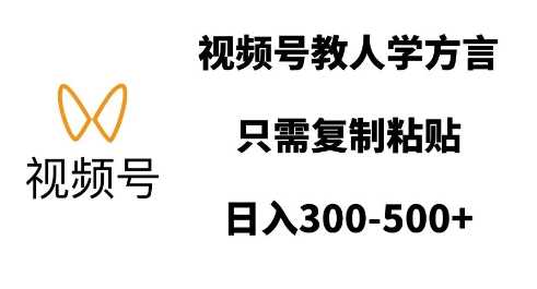 视频号教人学方言，只需复制粘贴，日入多张-中创项目网