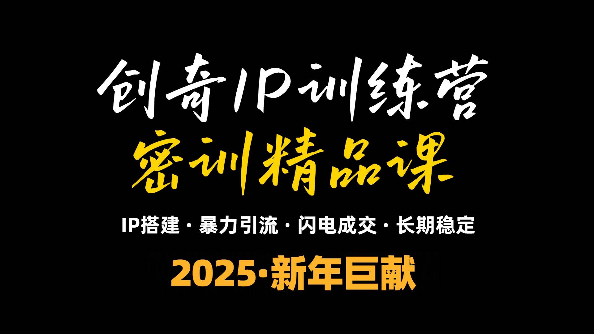 （13898期）2025年“知识付费IP训练营”小白避坑年赚百万，暴力引流，闪电成交-中创项目网