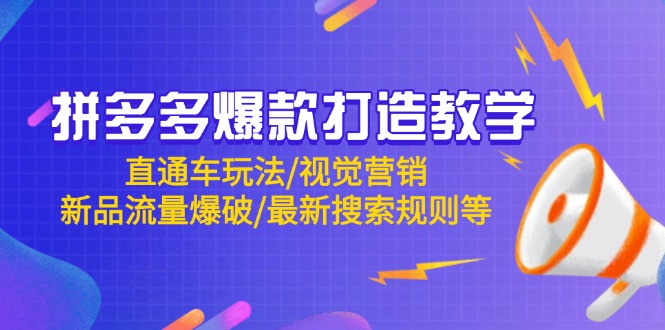 拼多多爆款打造教学：直通车玩法/视觉营销/新品流量爆破/最新搜索规则等-中创项目网
