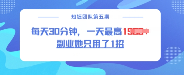 副业她只用了1招，每天30分钟，无脑二创，一天最高1.5k-中创项目网