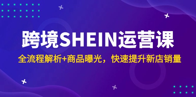 跨境SHEIN运营课，全流程解析+商品曝光，快速提升新店销量-中创项目网