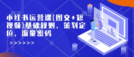小红书运营课(图文+短视频)基础规则、策划定位、流量密码-中创项目网