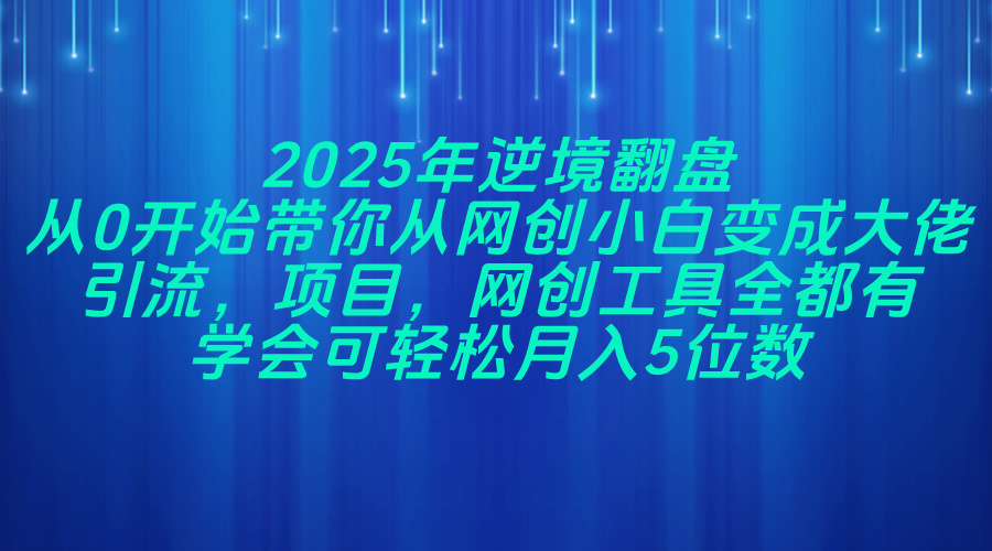 2025年逆境翻盘，从0开始带你从网创小白变成大佬，引流，项目，网创工…-中创项目网