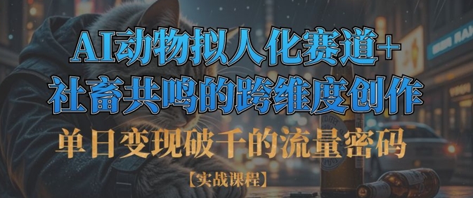 单日变现破千的流量密码，AI动物拟人化赛道+社畜共鸣的跨维度创作-中创项目网