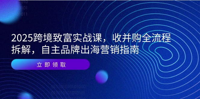 2025跨境致富实战课，收并购全流程拆解，自主品牌出海营销指南-中创项目网