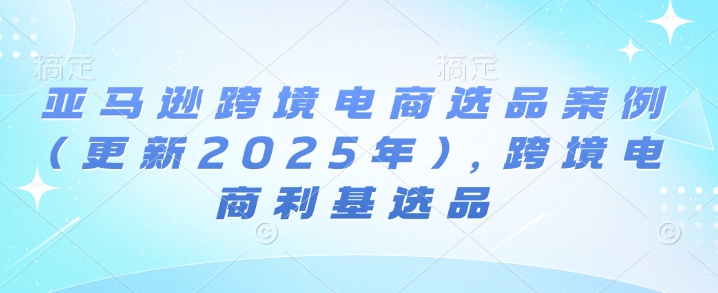亚马逊跨境电商选品案例(更新2025年4月)，跨境电商利基选品-中创项目网