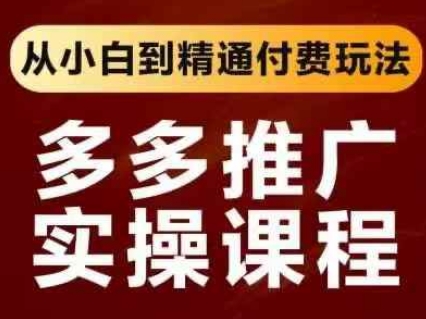 拼多多推广实操课程，从小白到精通付费玩法-中创项目网