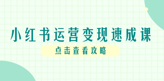 小红书运营变现速成课，账号搭建到暴力起号，个人IP全流程指南-中创项目网