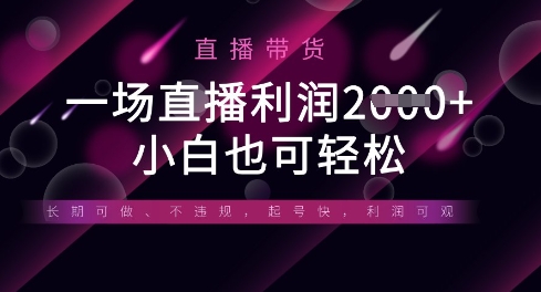 半无人直播带货，一场利润数张，适合所有平台玩法，小白也可轻松-中创项目网