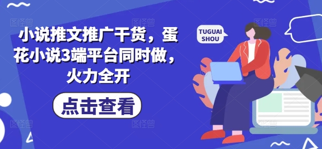 小说推文推广干货，蛋花小说3端平台同时做，火力全开-中创项目网