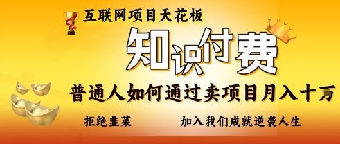 互联网项目天花板，知付付费项目，普通人如何通过卖项目月入十个，拒绝韭菜【揭秘】-中创项目网
