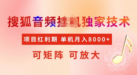 全网首发搜狐音频挂JI独家技术，项目红利期，可矩阵可放大，稳定月入8k【揭秘】-中创项目网