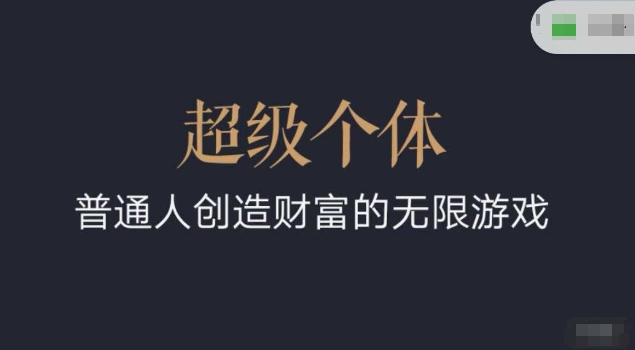超级个体2024-2025翻盘指南，普通人创造财富的无限游戏-中创项目网
