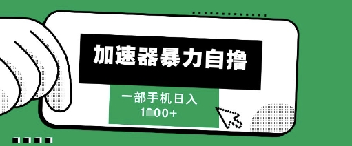 205新风口，加速器暴力自撸，单机日入1k+【揭秘】-中创项目网