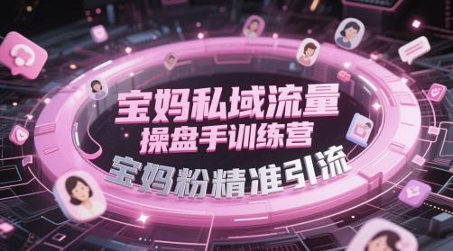 宝妈私域流量操盘手训练营，宝妈粉精准引流-中创项目网
