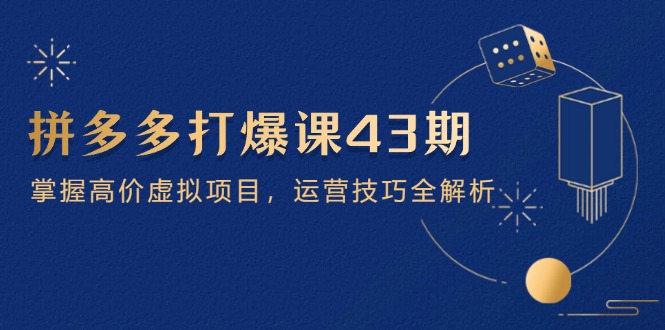 拼多多打爆课第 43 期，掌握高价虚拟项目，运营技巧全解析(15节-中创项目网