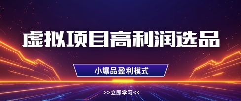 虚拟项目高利润选品方法，做好单店利润1W+，可多店倍增利润-中创项目网