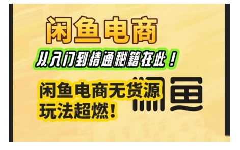 闲鱼电商实战课，从入门到精通秘籍在此，闲鱼电商无货源玩法超燃!-中创项目网