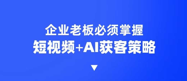 企业短视频AI获客霸屏流量课，6步短视频+AI突围法，3大霸屏抢客策略-中创项目网