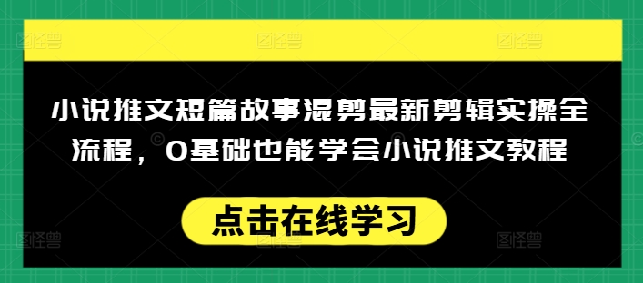 小说推文短篇故事混剪最新剪辑实操全流程，0基础也能学会小说推文教程，肯干多发日入多张-中创项目网