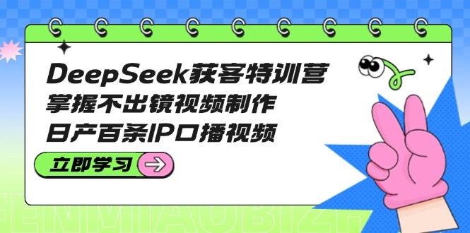 DeepSeek获客特训营：掌握不出镜视频制作，日产百条IP口播视频-中创项目网