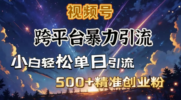 跨平台暴力引流，私域完美闭环，日引500+精准创业粉-中创项目网