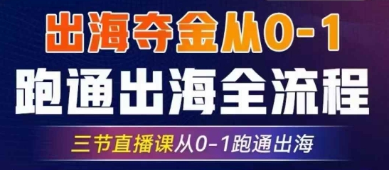 2025出海夺金从0-1跑通出海全流程，三节直播课从0-1跑通出海，教你用AI跑通全流程-中创项目网