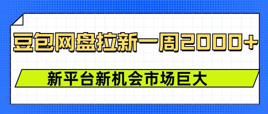豆包网盘拉新，一周2k，新平台新机会-中创项目网